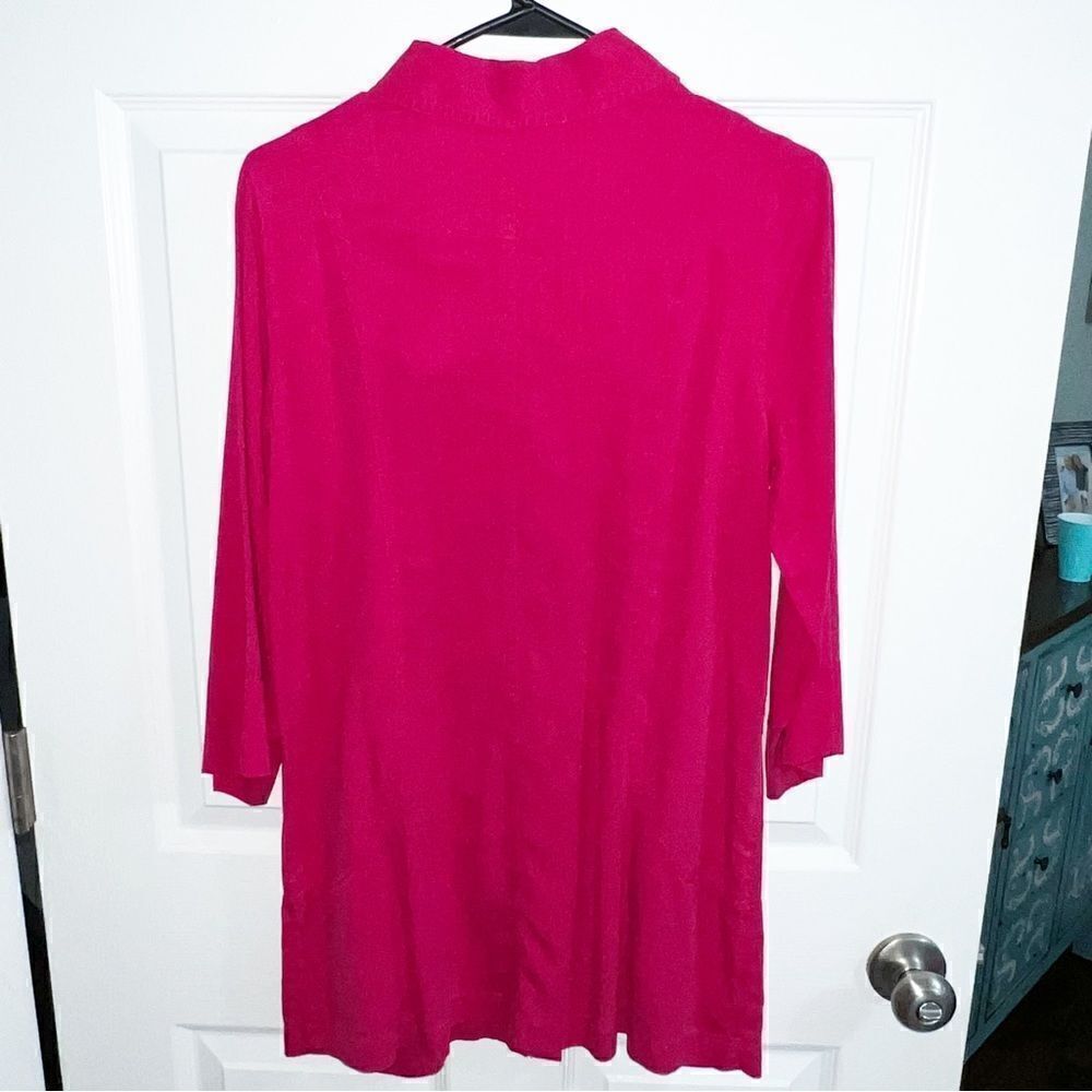 Soft Surroundings Button Up Tunic In Fuchsia W/ M… - image 4